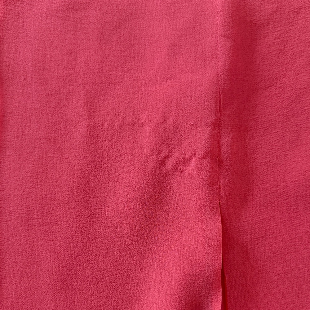Carolina Herrera New York Coral Pink 100% Silk Chiffon Wrap Skirt Womens Size 14 - Picture 7 of 12